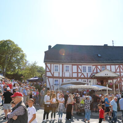 Bild vergr��ern: Auch Haus Herbig bot bei sch�nstem Sommerwetter eine herrliche Kulisse f�r das fest.