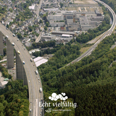 Bild vergr��ern: Die Siegtalbr�cke geh�rt zu den markantesten Bauwerken in der Region. Vor ihrer Erneuerung in den kommenden Jahren schreibt sie sich in diesem cineastischen Zeitdokument ein.