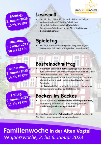 Bild vergr��ern: Flyer/Plakat zur Familienwoche im Januar 2023 in der Alten Vogtei