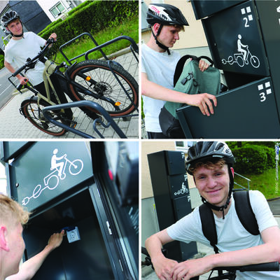 Bild vergr��ern: Die neue Rad- und E-Bike-Abstellstation verf�gt �ber stabile St�nder, Schlie�f�cher und eine Ladeinfrastruktur.