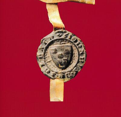 Bild vergr��ern: Den Katalog zur Ausstellung ziert das Stammsiegel der Adeligen von Burbach.