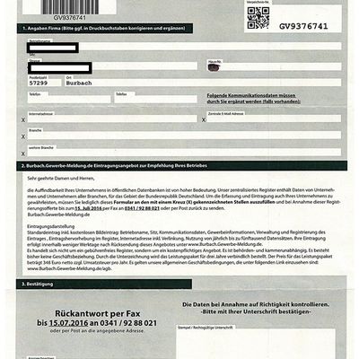 Bild vergr��ern: Dieses Formular sollen Gewerbetreibende ausf�llen.